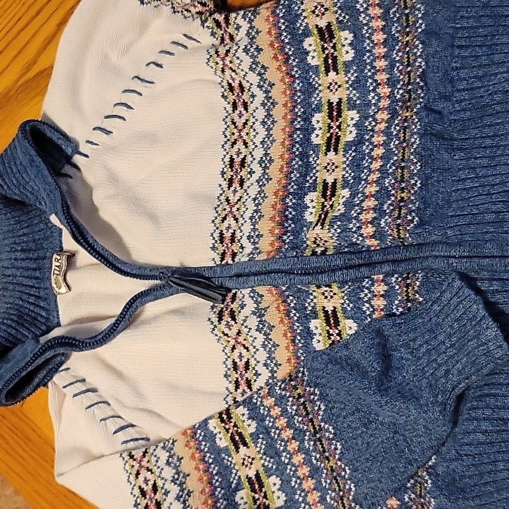 Tiara zipper vintage style sweater jacket